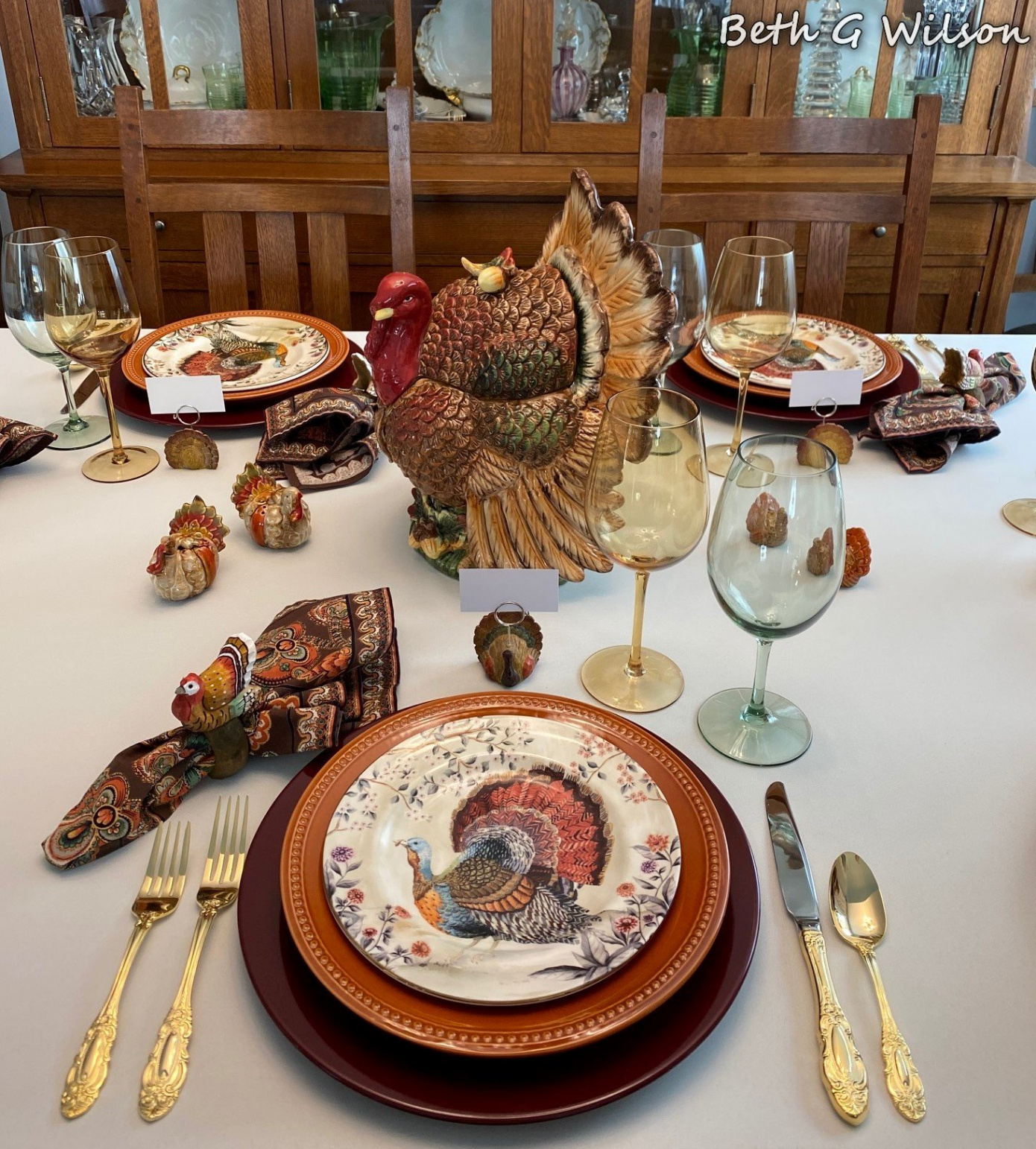 A Turkey on the Thanksgiving Tablescape — Whispers of the Heart