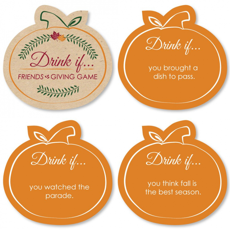 Big Dot of Happiness Drink If Game - Friends Thanksgiving Feast -  Friendsgiving Party Game -  Count