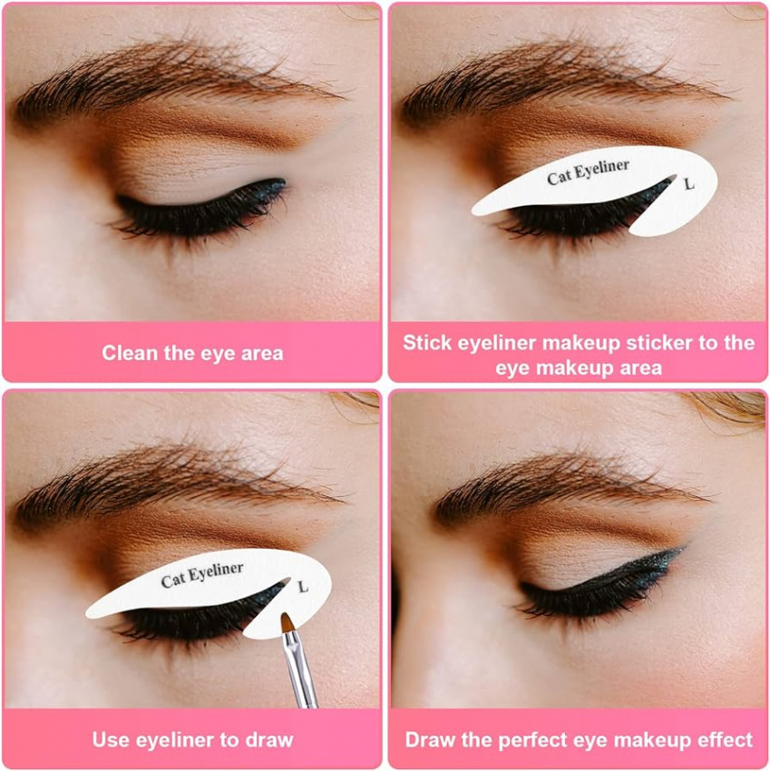 Blatt /  Paare Eyeliner Schablonen, Lidschatten Schablone Eyeliner  Schablone Cat Eyeliner Schablonenaufkleber Schnelles Make-up Tool für