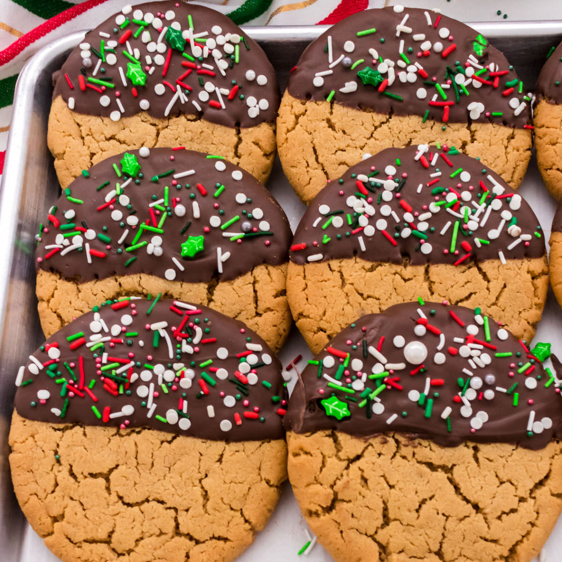 Chocolate Dipped Peanut Butter Cookies