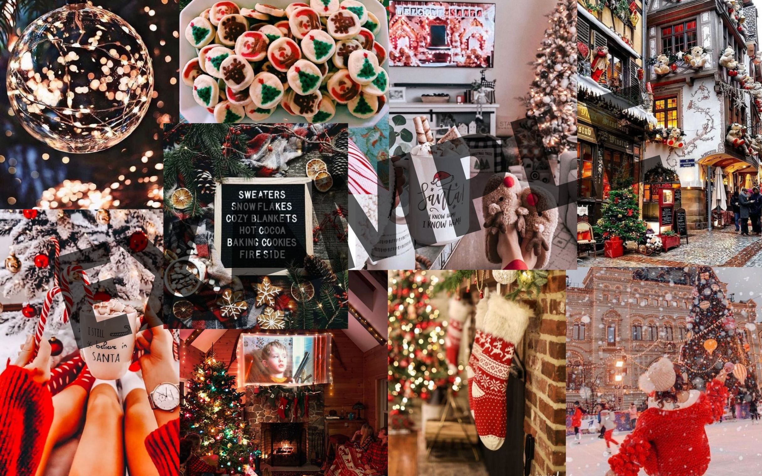 Christmas Aesthetic Collage Desktop Wallpaper, Macbook Wallpaper, Winter  Aesthetic, Holiday Aesthetic, Aesthetic Wallpaper,Aesthetic Collage