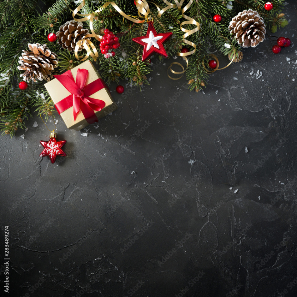 Christmas dark black background with beautiful texture and Golden