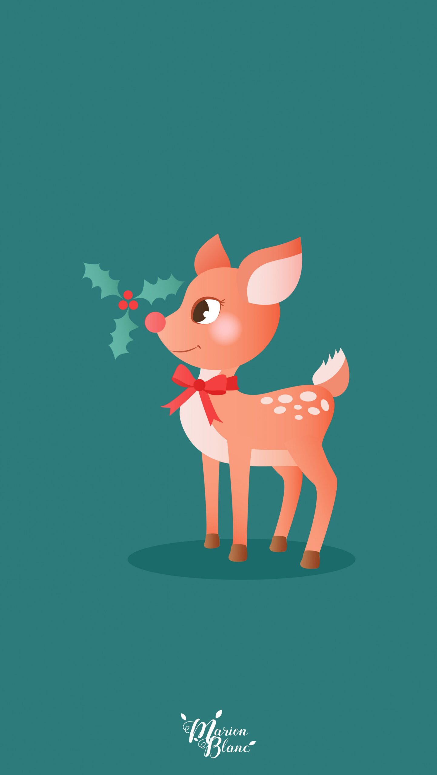 Christmas deer - Marion Blanc  Christmas wallpaper, Cute