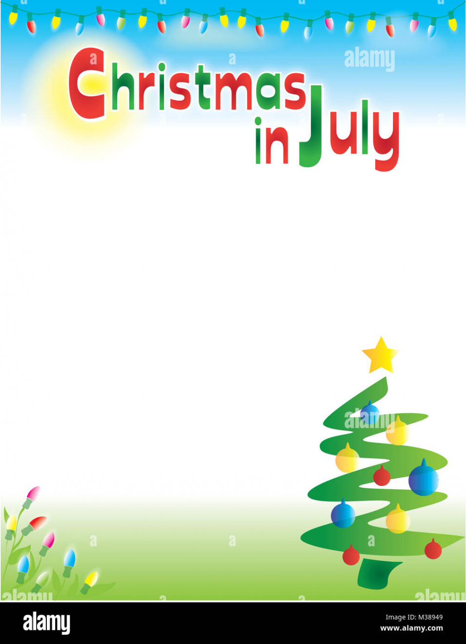 Christmas in July Background Template Stock Photo - Alamy
