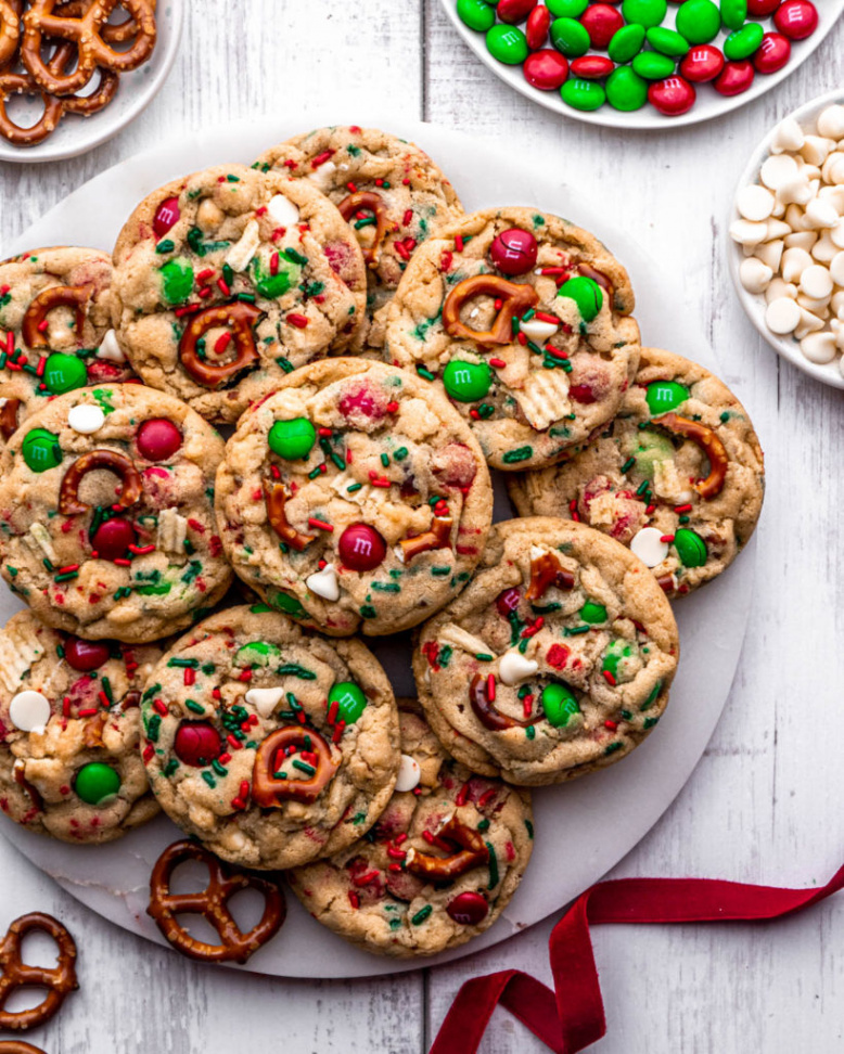 Christmas Kitchen Sink Cookies - In Bloom Bakery