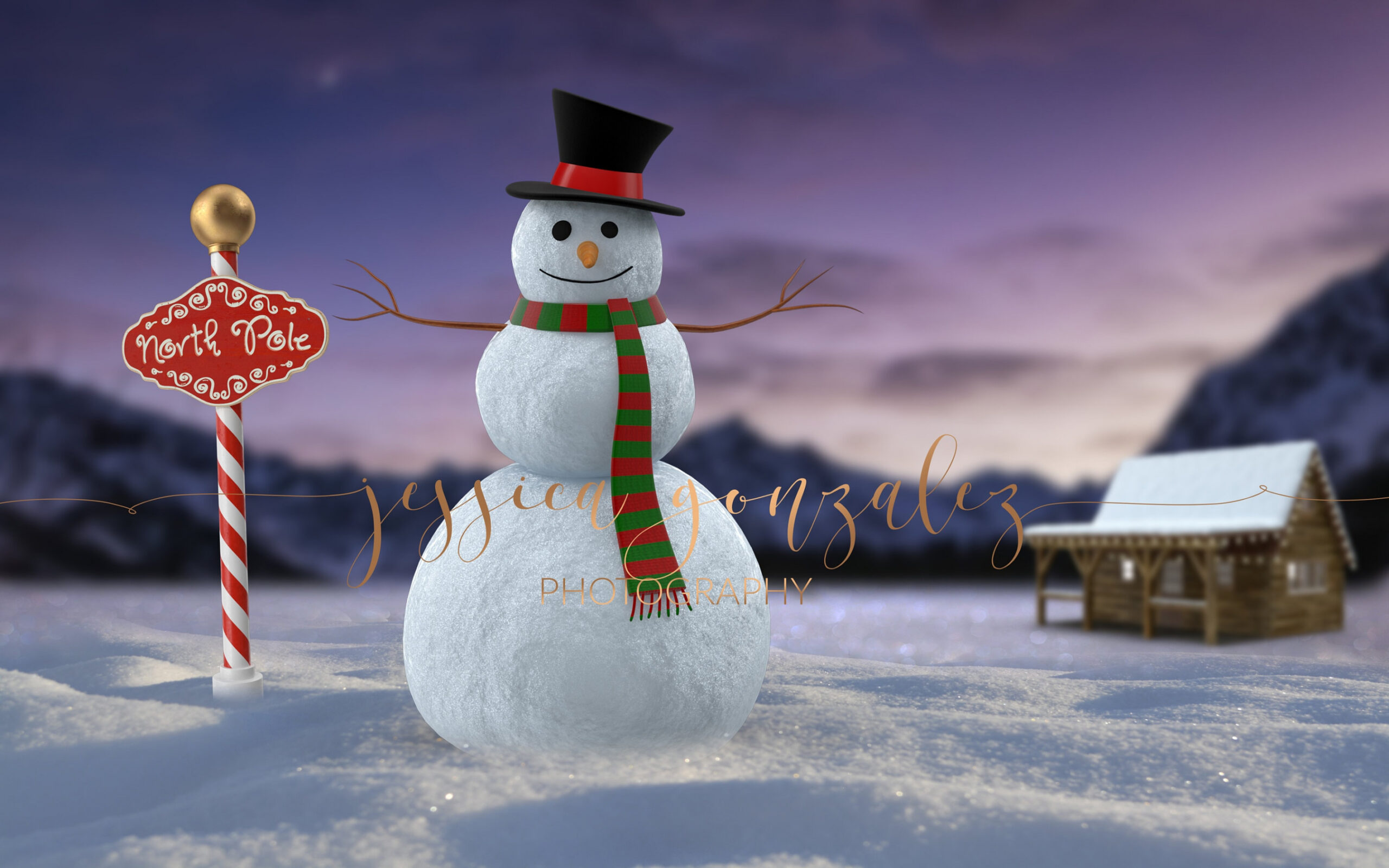 Christmas Snowman Background for Photographers / Christmas Background for  Photography / Digital Downloads / Backdrop