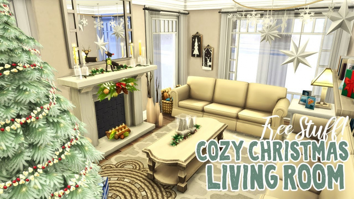 Cozy Christmas Living Room ☃️ - Free Stuff!  The Sims : Speed Build