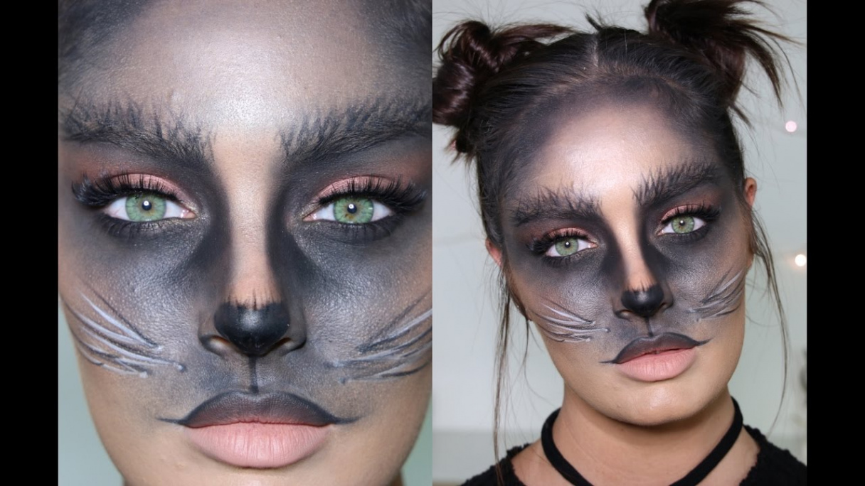 Cute Black Cat DIY Halloween Costume/Makeup Tutorial