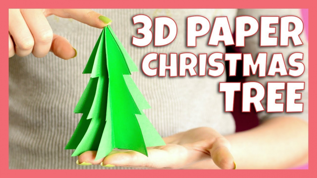 D Paper Christmas Tree Craft - Christmas crafts for kids