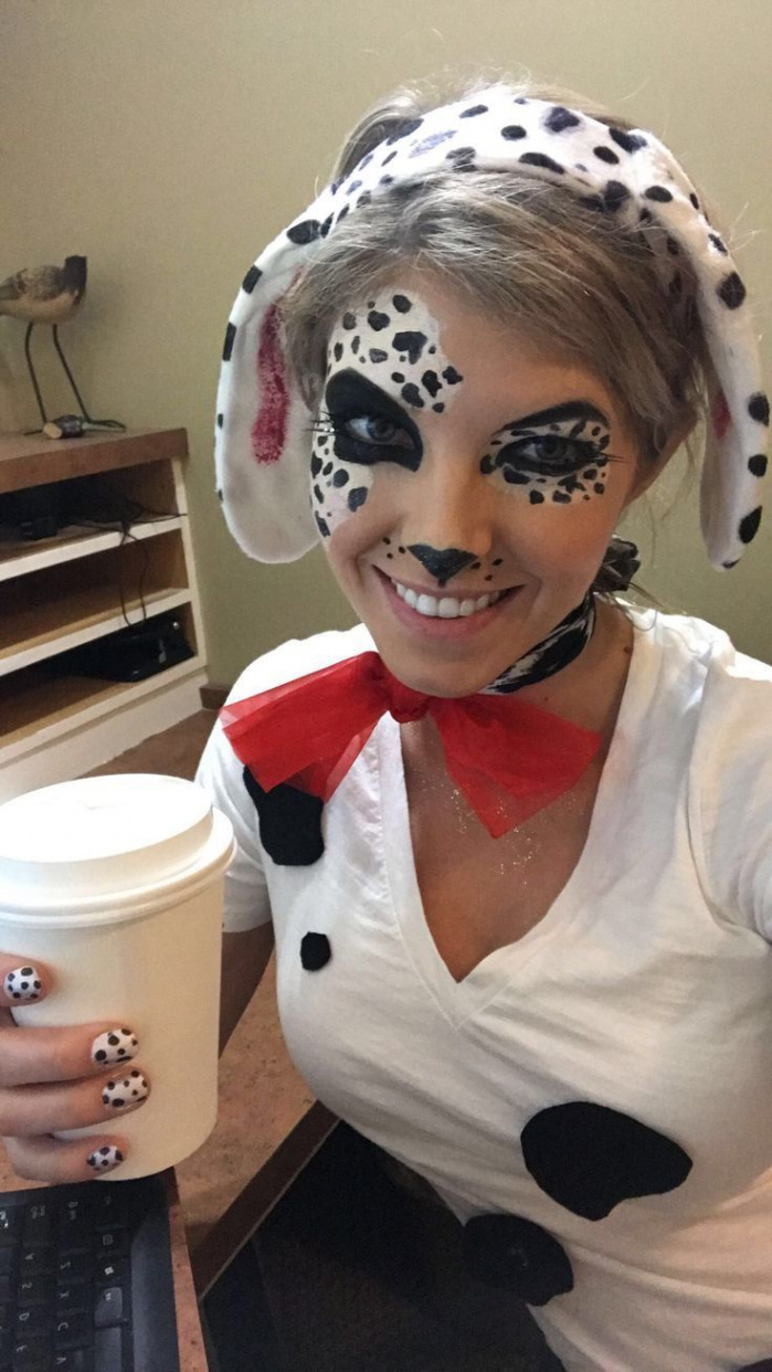 Dalmatian makeup Halloween dog cute diy easy#hair #love #style