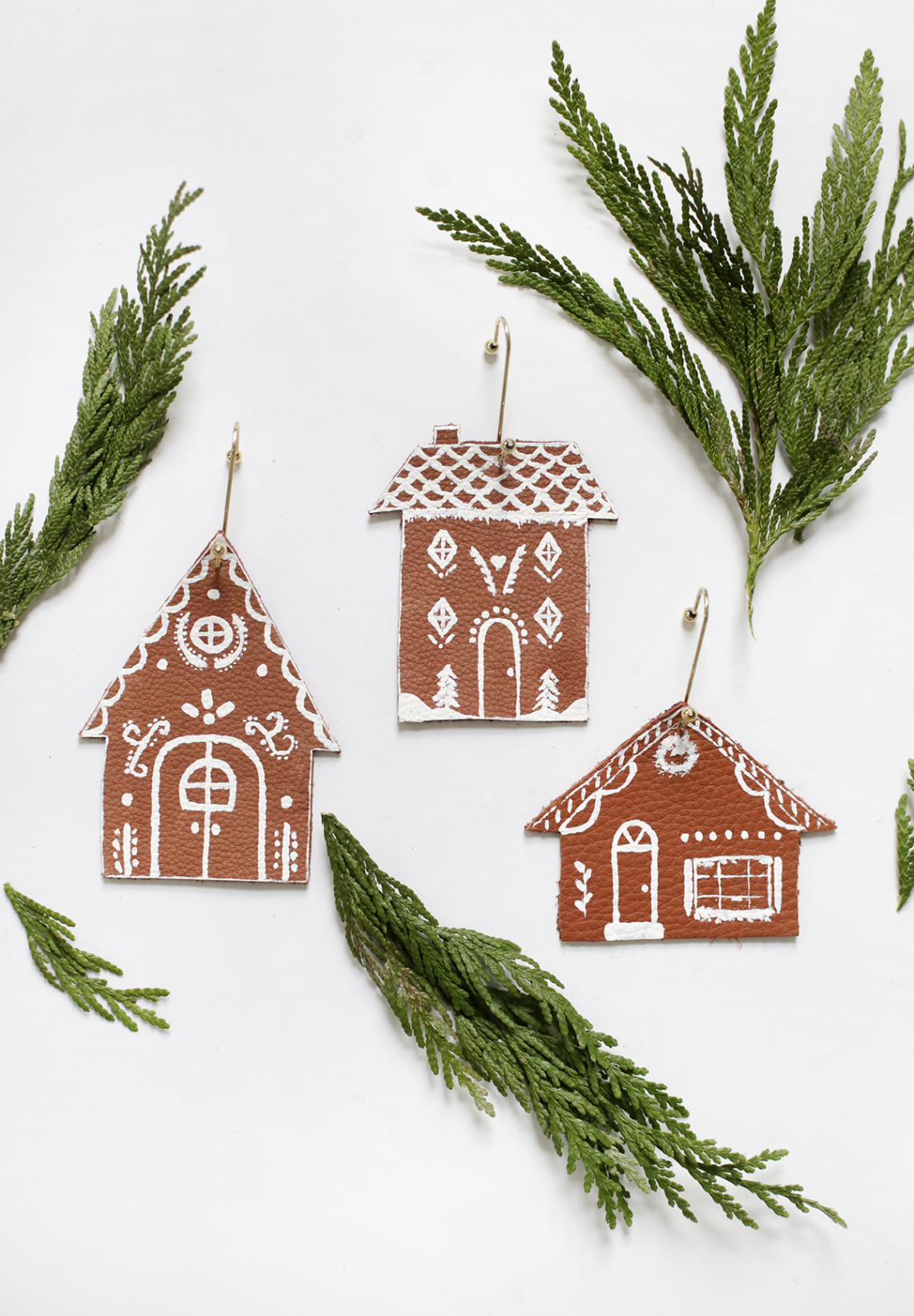 DIY Leather Gingerbread House Ornaments - The Merrythought