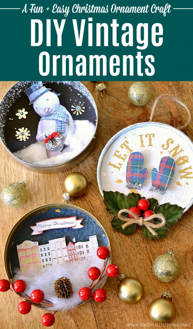 DIY Vintage Christmas Ornaments  Hello Little Home