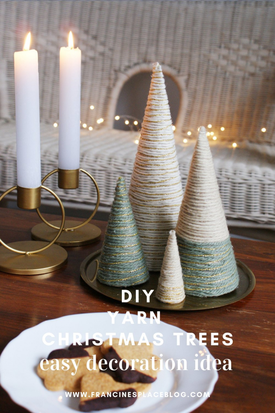 DIY YARN CHRISTMAS TREES (EASY & LAST MINUTE DECORATION IDEA