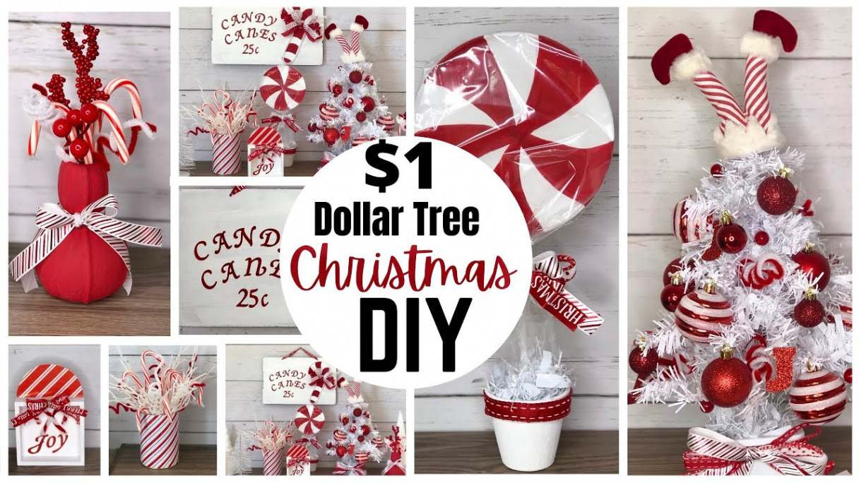 Dollar Tree Christmas DIYs  Candy Cane Christmas DIYs  Christmas
