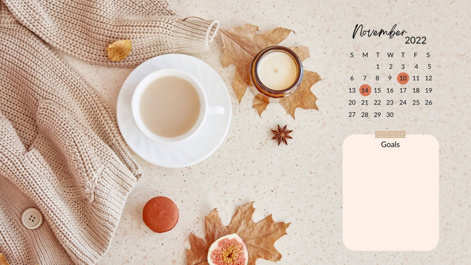 Download Autumn Aesthetic Laptop November  Planner Calendar