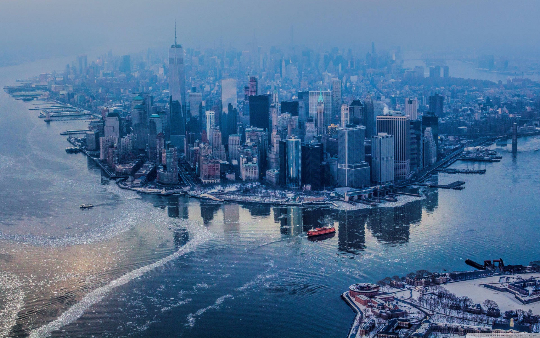 Download Manhattan, New York in Winter Wallpaper  Wallpapers