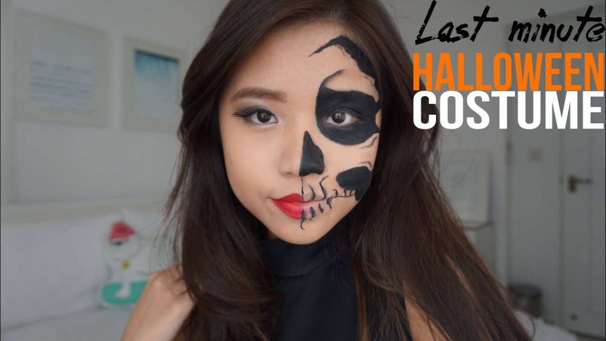 Easy Half-Face Skull  NO FACE PAINT NEEDED  Titan Tyra