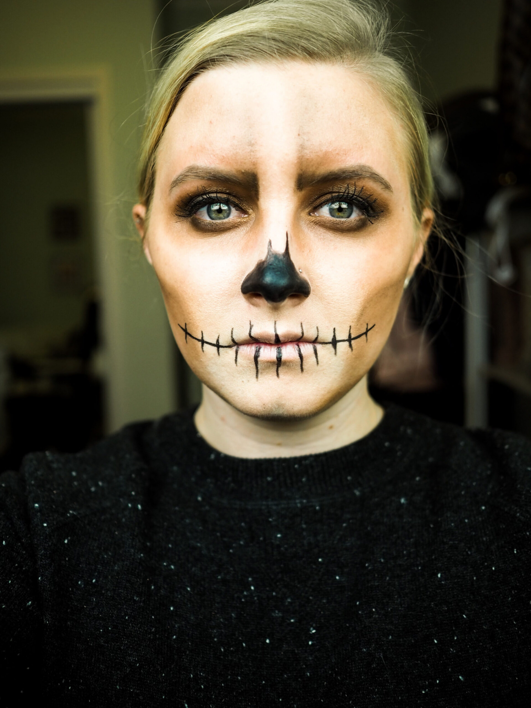 Easy Skeleton Makeup for Halloween - by Kelsey Boyanzhu