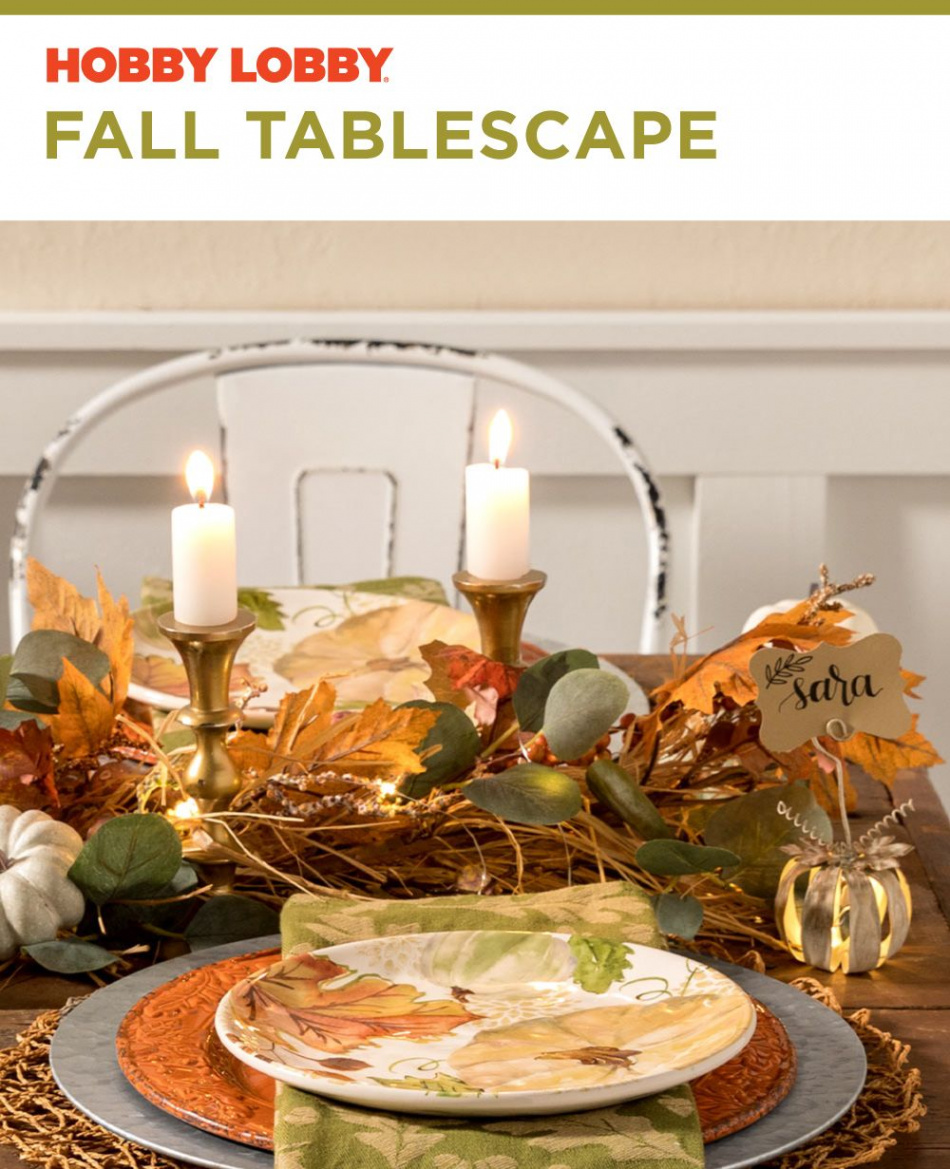 Fall Tablescape  Fall kitchen table decor, Hobby lobby fall decor