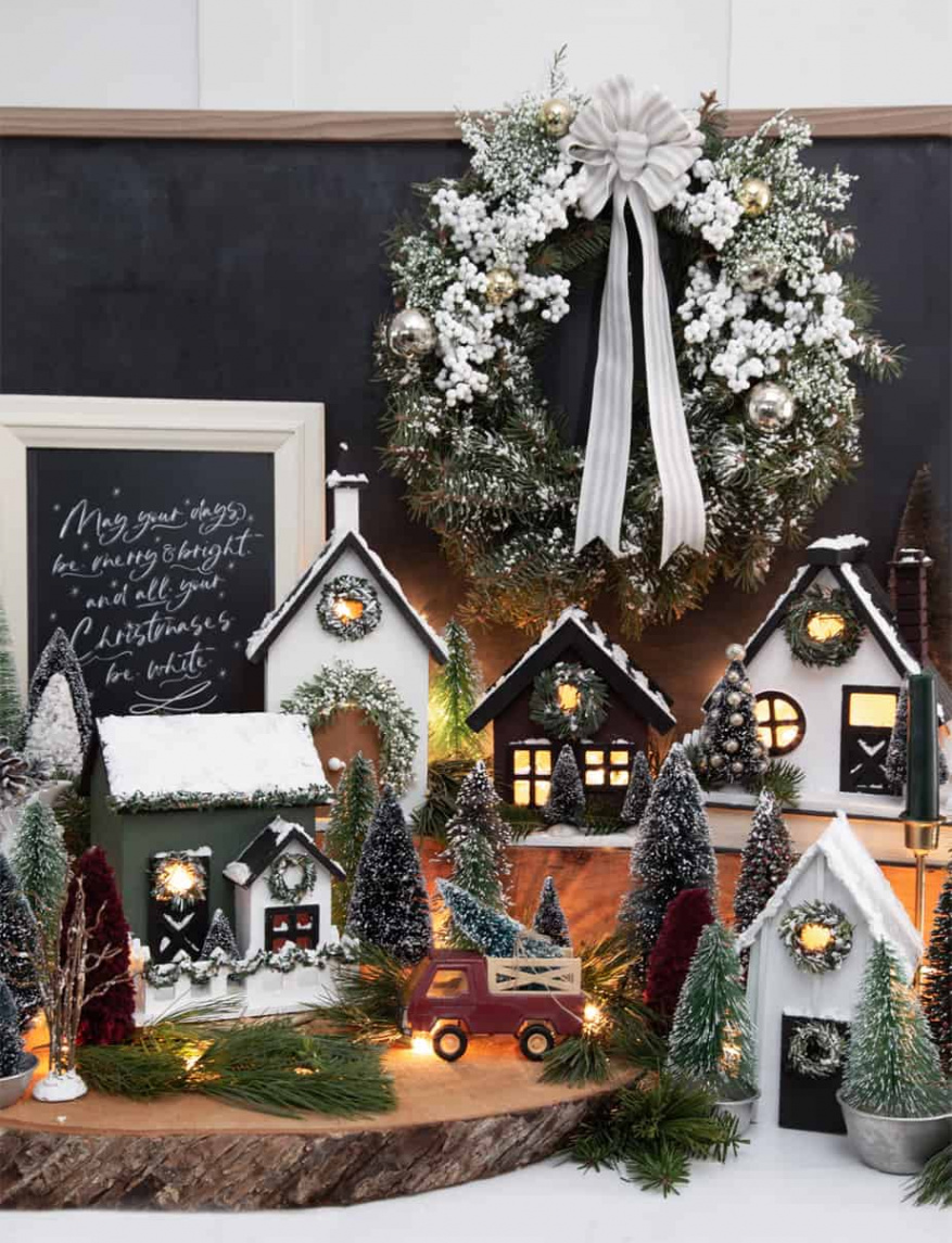 Farmhouse Christmas Village  Canada DIY  Fynes Designs