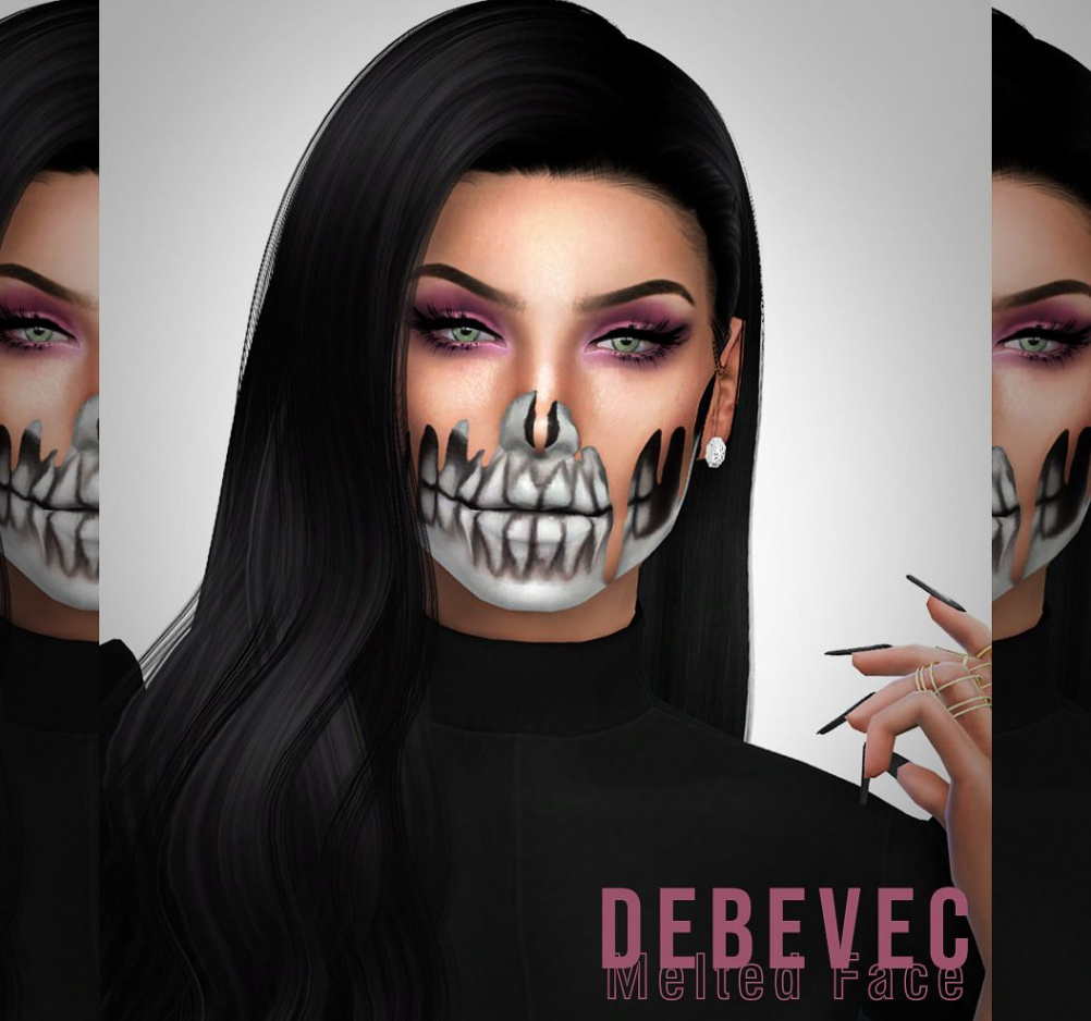 FitnessAbs  Sims  cas mods, Sims  nails, Skull makeup