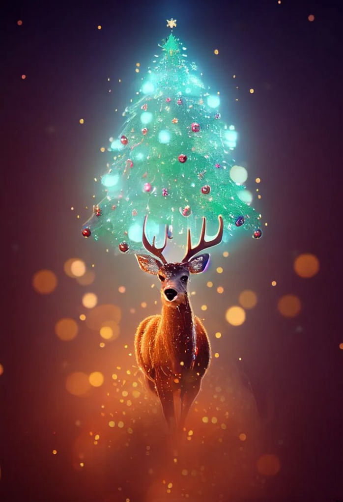Free Christmas Background with Deer  Christmas wallpaper, Merry