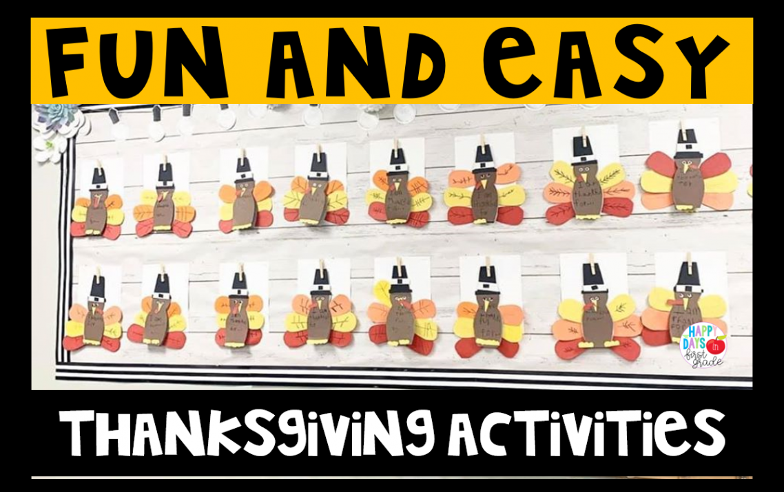 Fun and Easy Thanksgiving Activities  Happy Days in First Grade