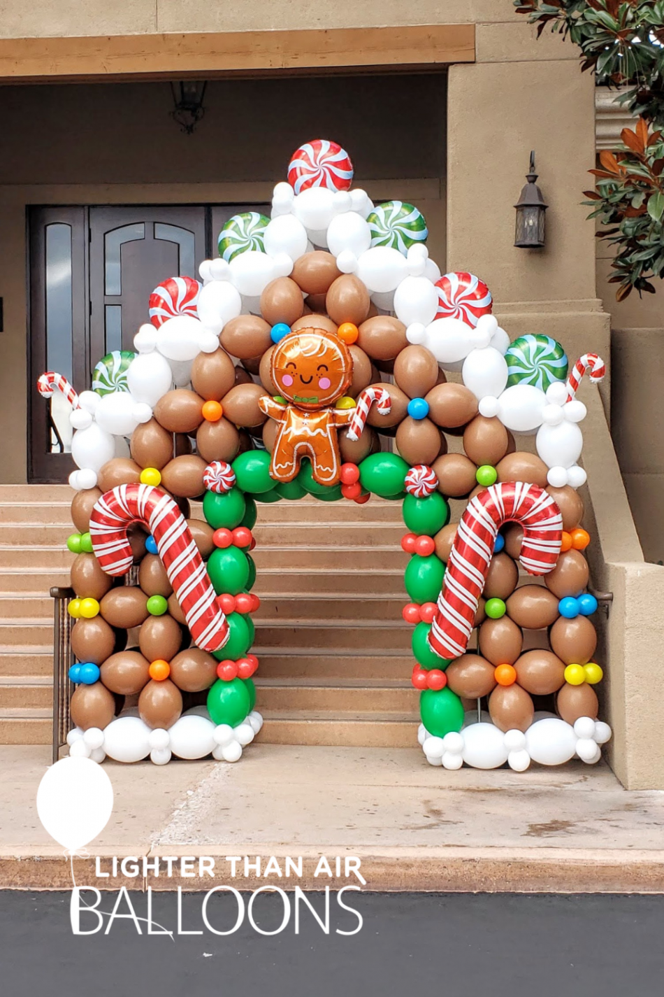 Gingerbread House Balloon Backdrop Wall in   Christmas