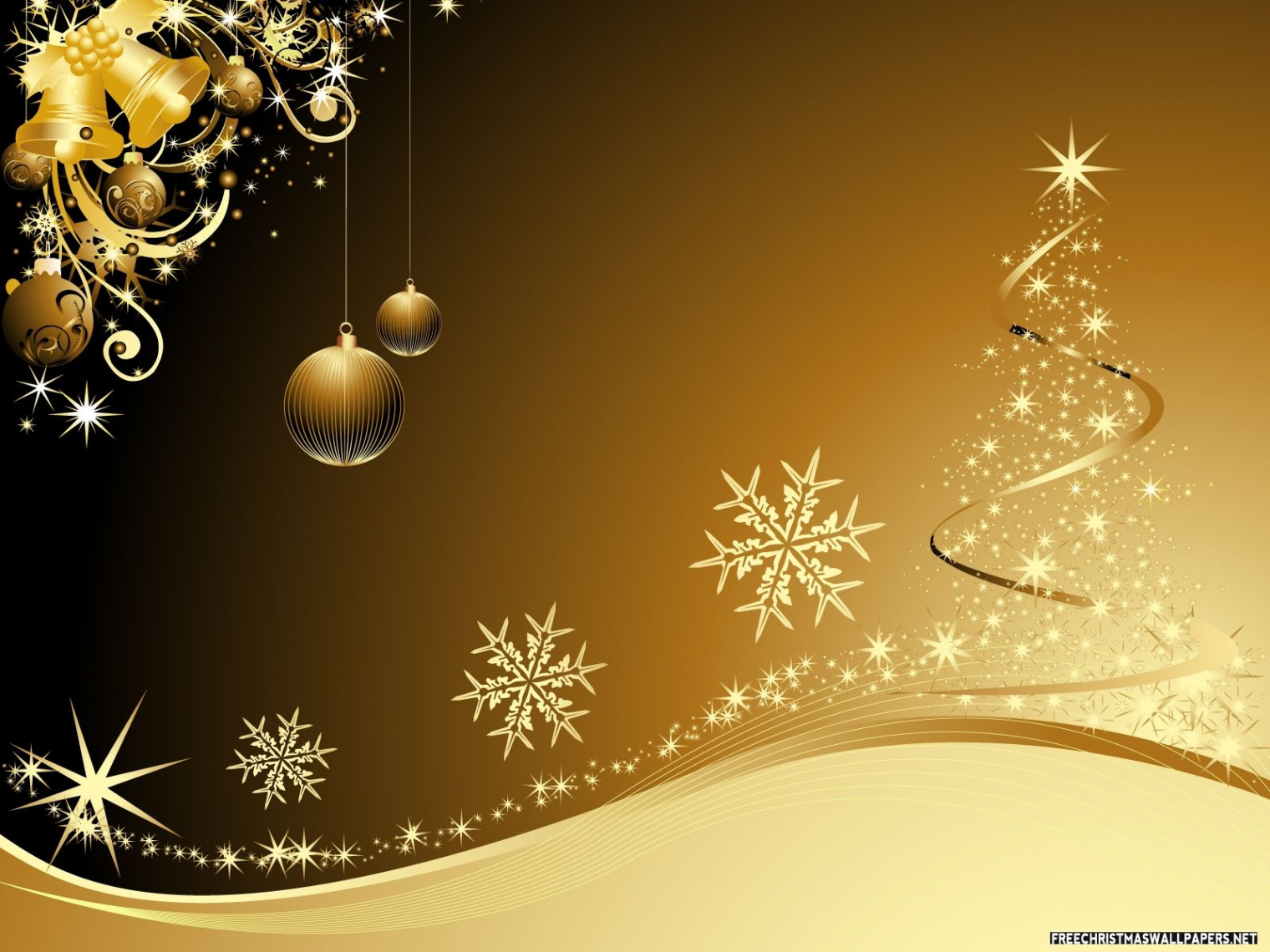 Golden Christmas  Christmas desktop, Christmas wallpaper free