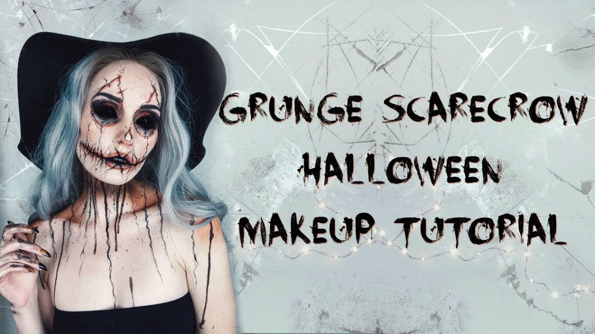 Grunge Scarecrow Halloween Makeup Tutorial - YouTube