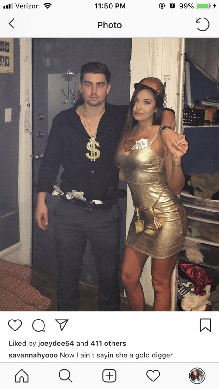 Halloween gold digger couple costume  Couples costumes, Cute