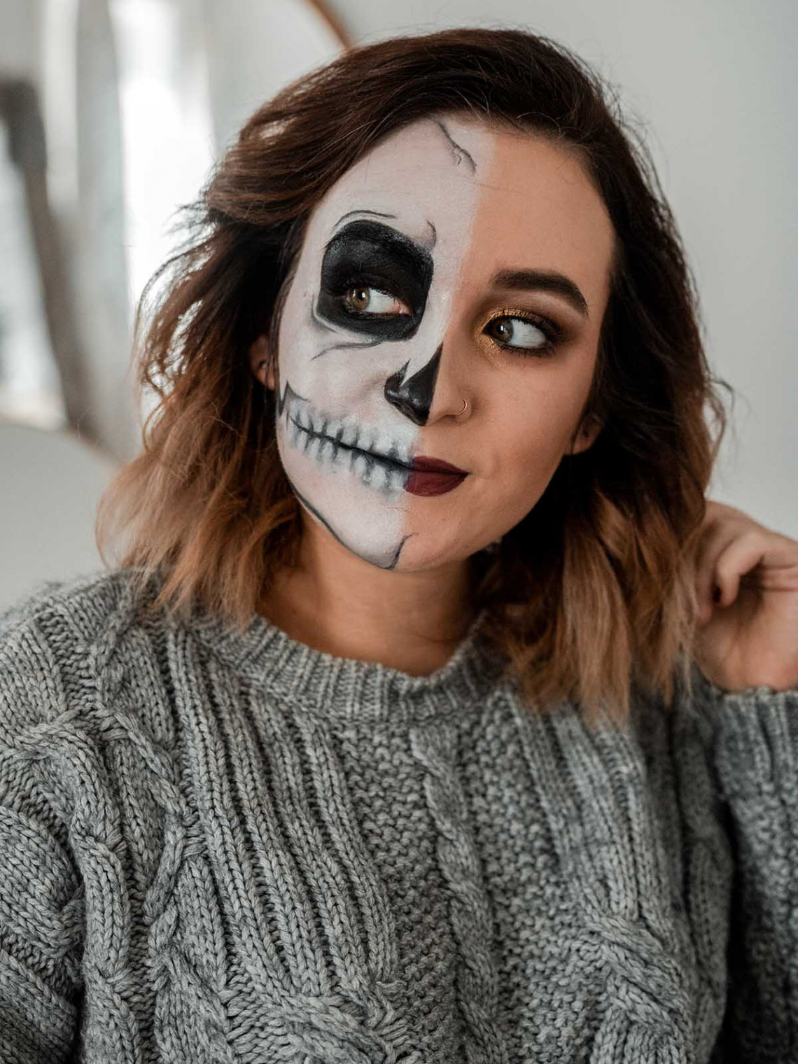 Halloween Makeup With Boots: Simple Skull Glam