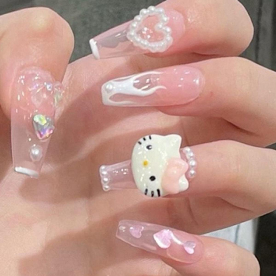 Hello Kitty False Nail Sanrio Accessories Anime Yk Kuromi