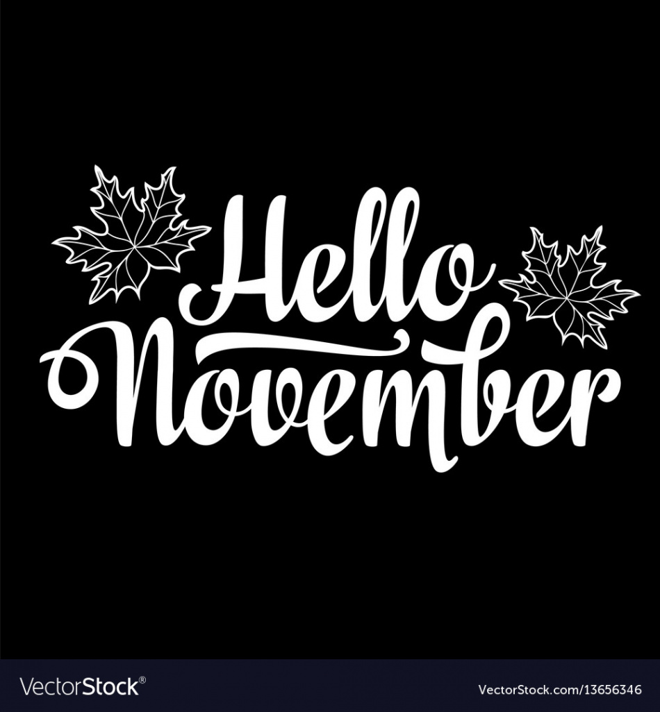 Hello november lettering composition flyer Vector Image