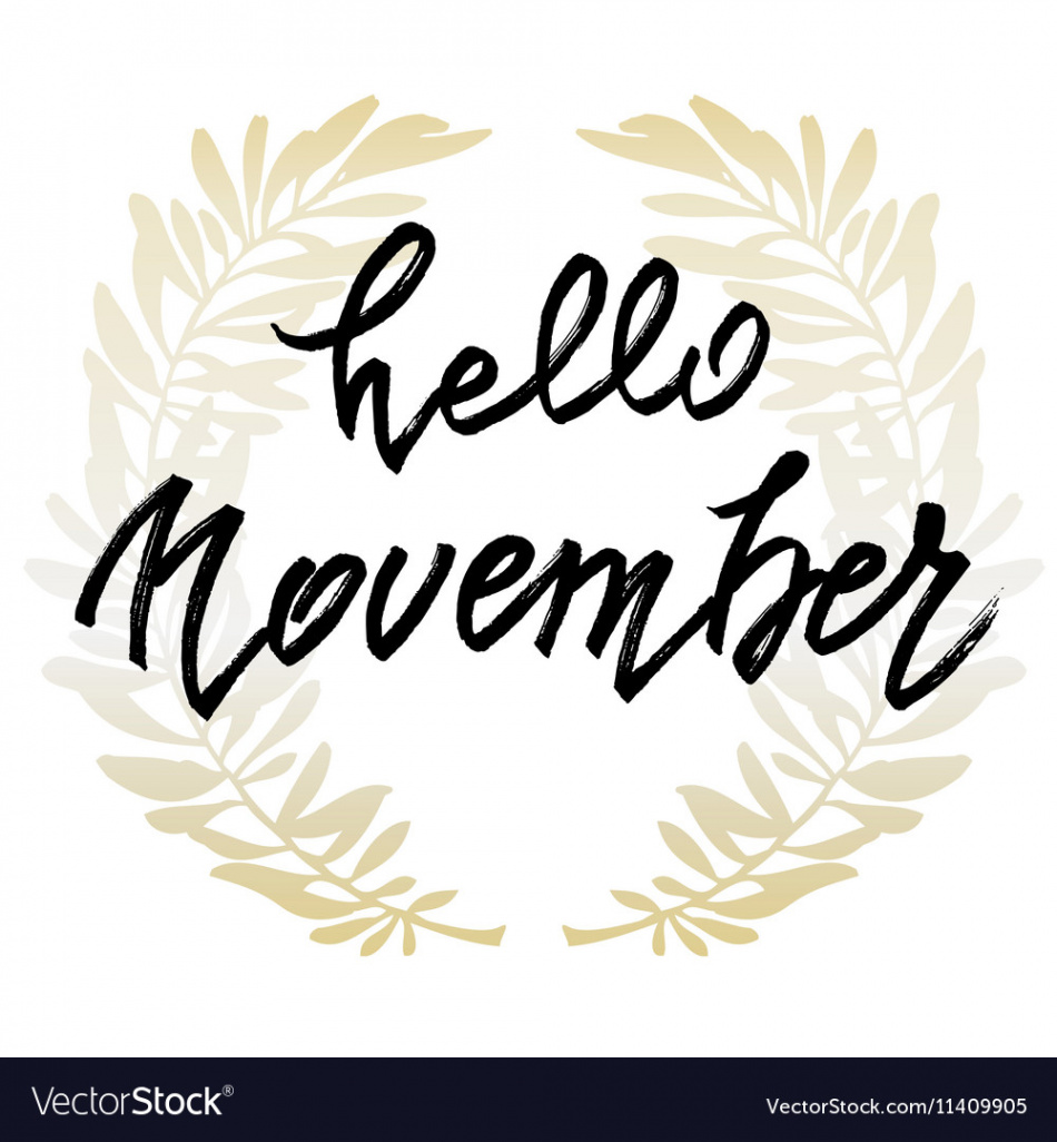 Hello november lettering Royalty Free Vector Image