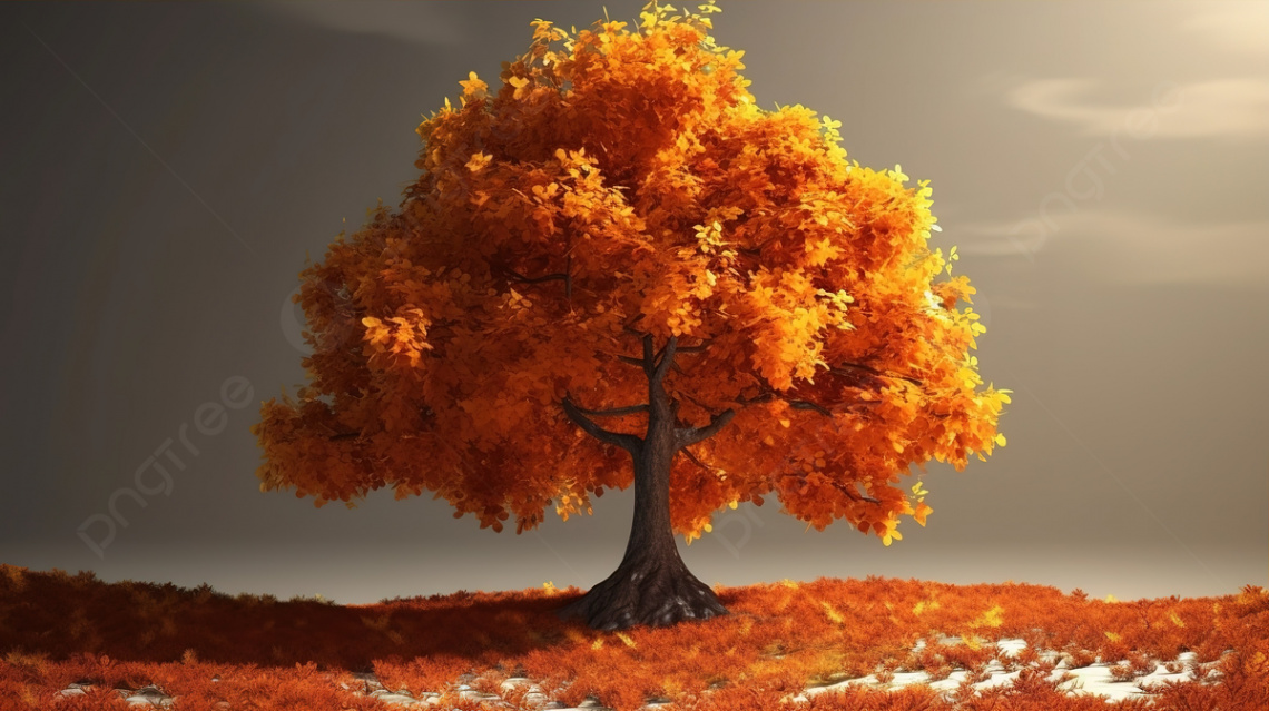 High Quality Rendered Autumn Tree Background In d For Fall Season