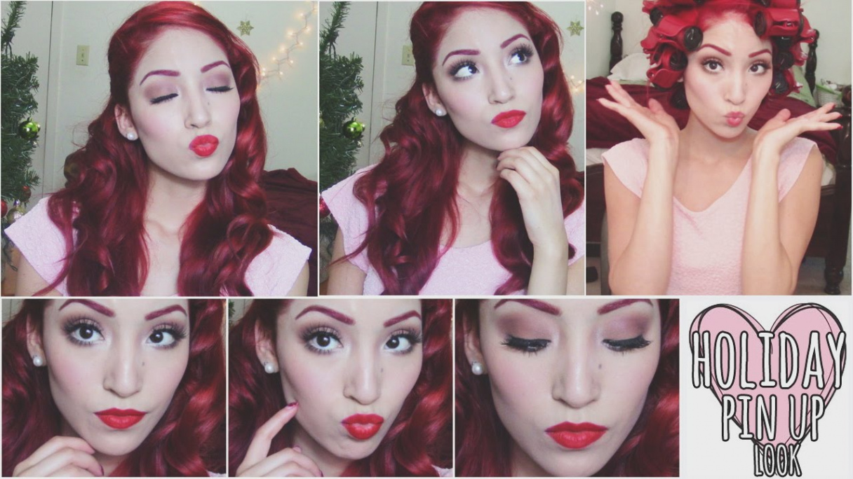 Holiday Pin Up Makeup & Hair  Cat Valentine Inspired ♡