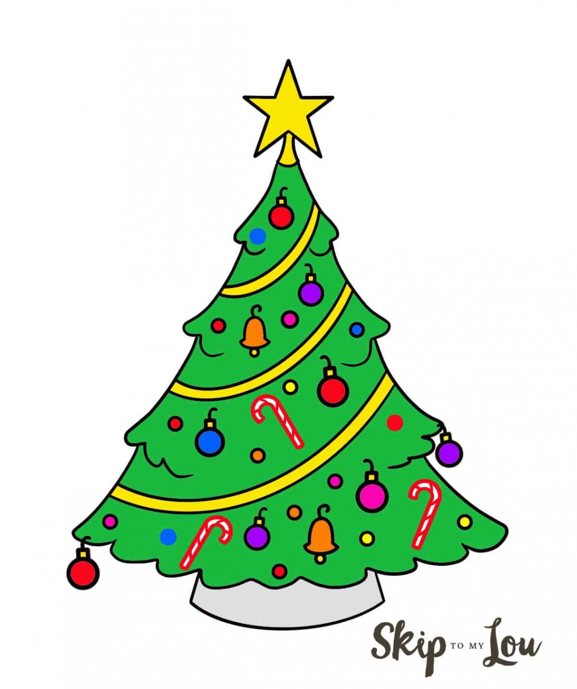 How to Draw a Christmas Tree Tutorial  Skip To My Lou