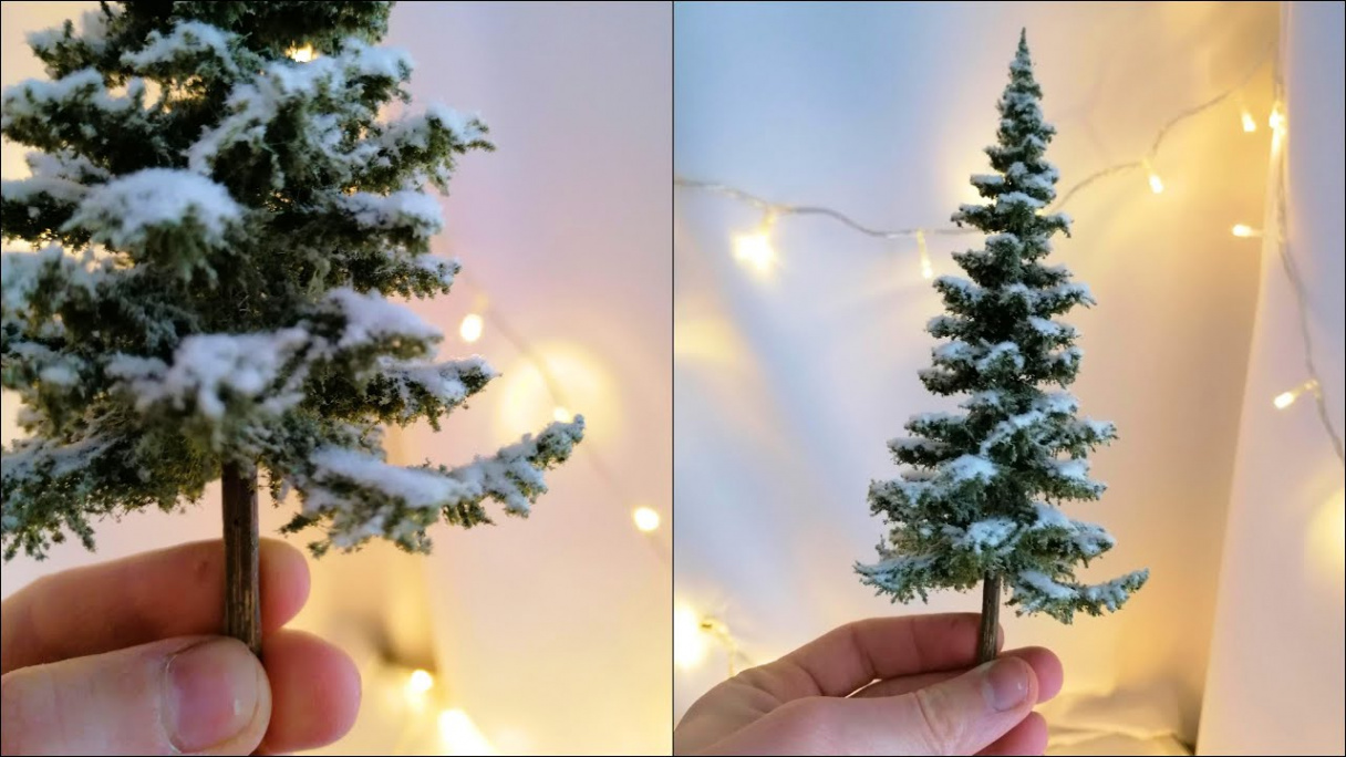 How to make a miniature Christmas Winter Tree