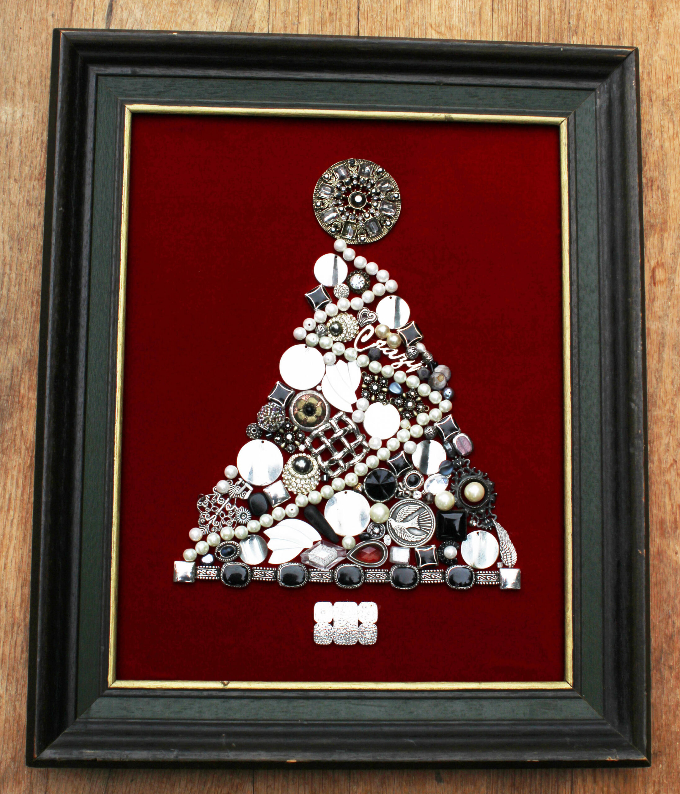 Jewelry Christmas Tree Framed Costume Jewelry Tree Framed - Etsy
