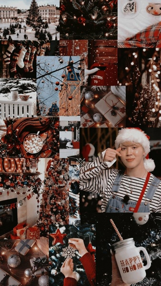 Jimin Xmas Aesthetic Wallpaper / Credits to Twitter/kpoplocks