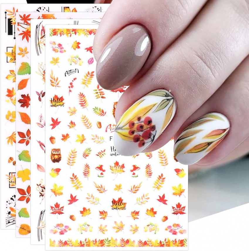 JMEOWIO Nail Stickers Autumn  Sheets Nail Art Stickers Self