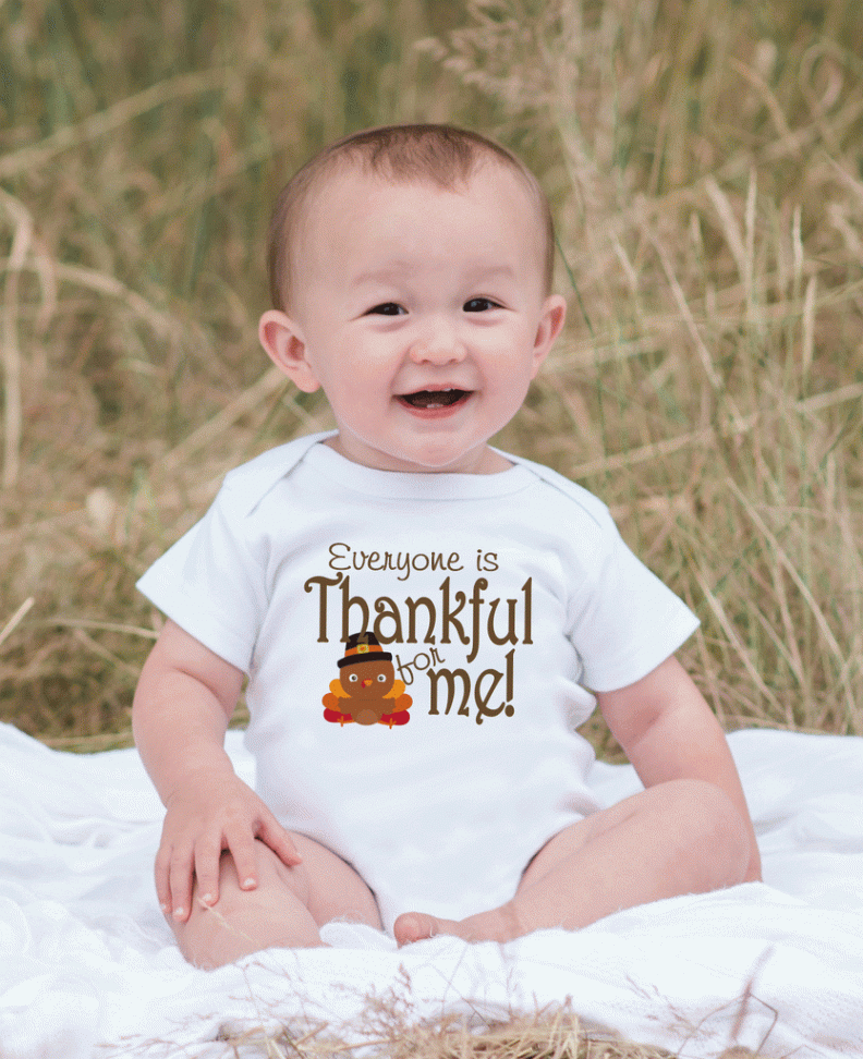 Kids Thankful For Me Thanksgiving Shirt - Thanksgiving Onepiece or