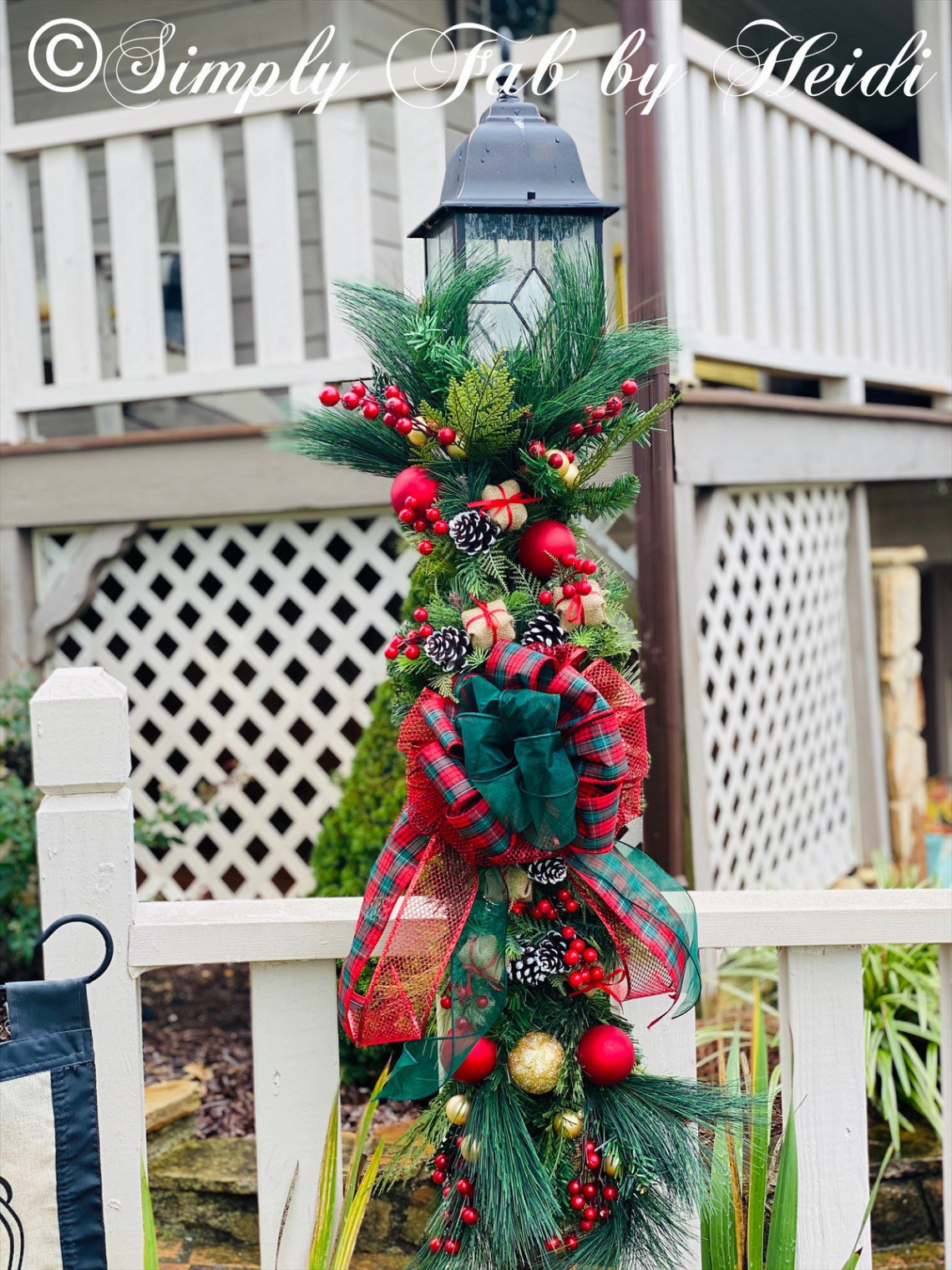 Lamp Post Swag Christmas Lamp Post Decor Outdoor Christmas - Etsy