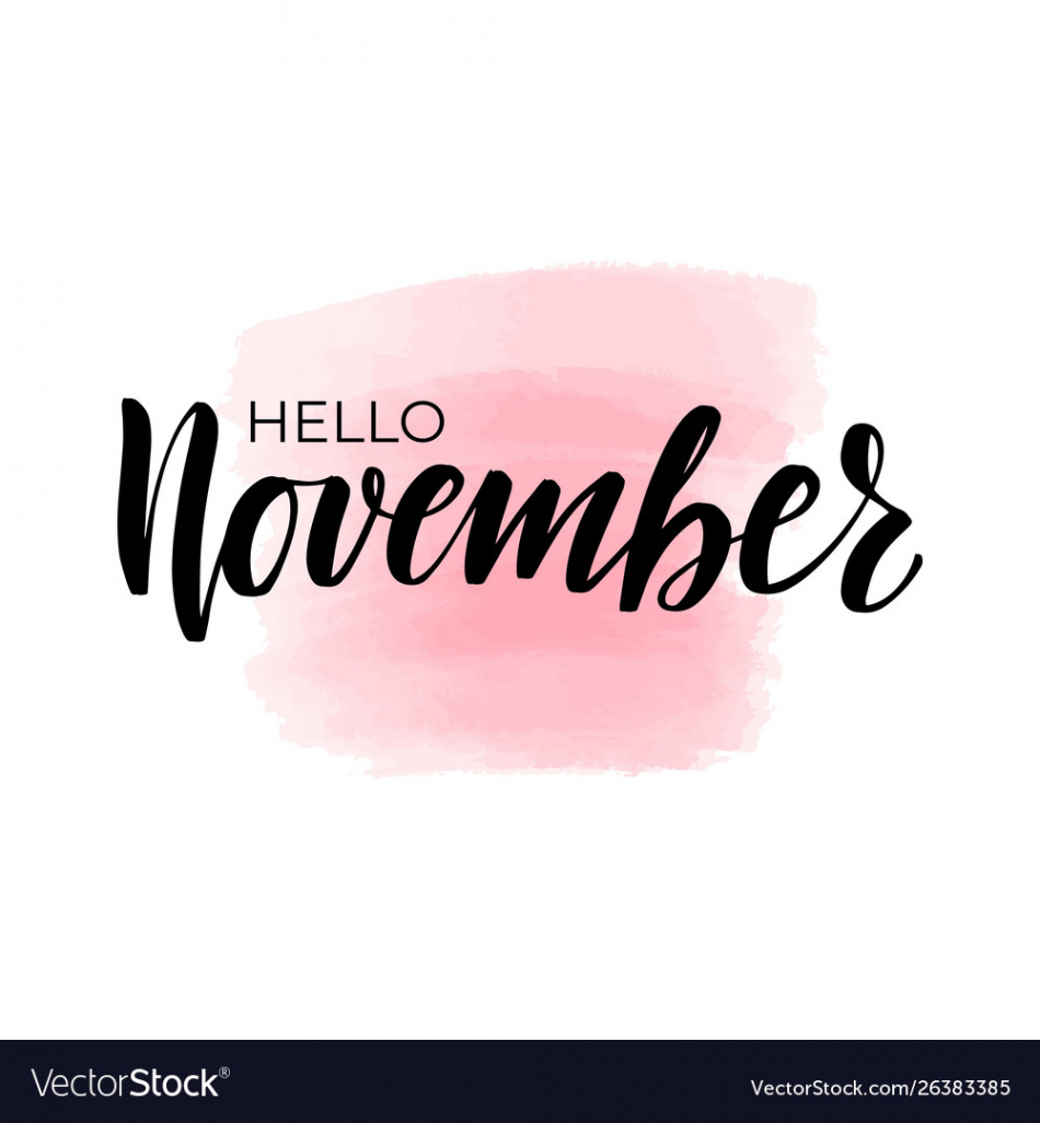 Lettering hello november Royalty Free Vector Image