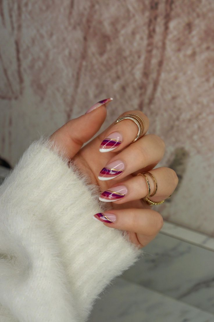 Manicure of the Month: Fall French Twist Nails - living after