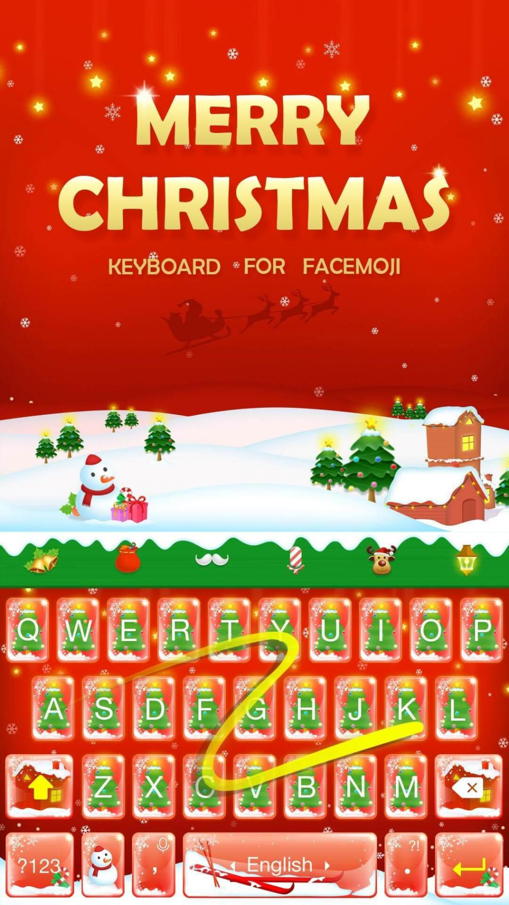 Merry Christmas Wallpaper & Emoji Keyboard Theme APK voor Android