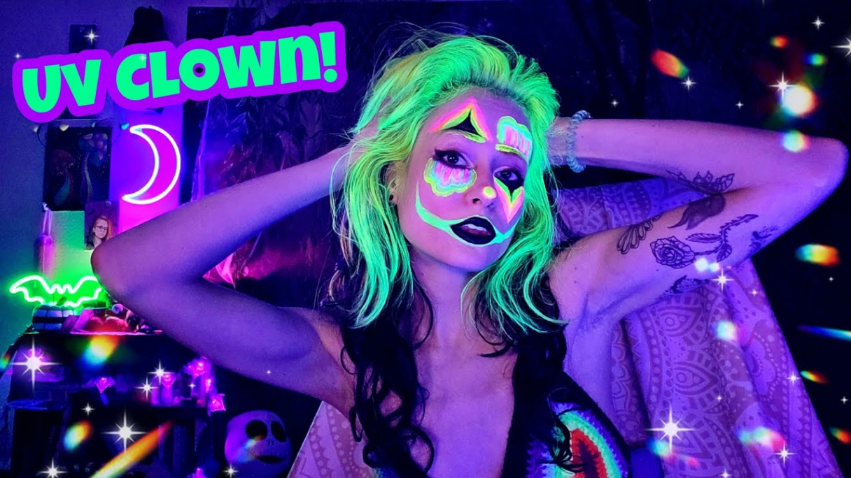 NEON UV CLOWN! (Blacklight Makeup Tutorial)