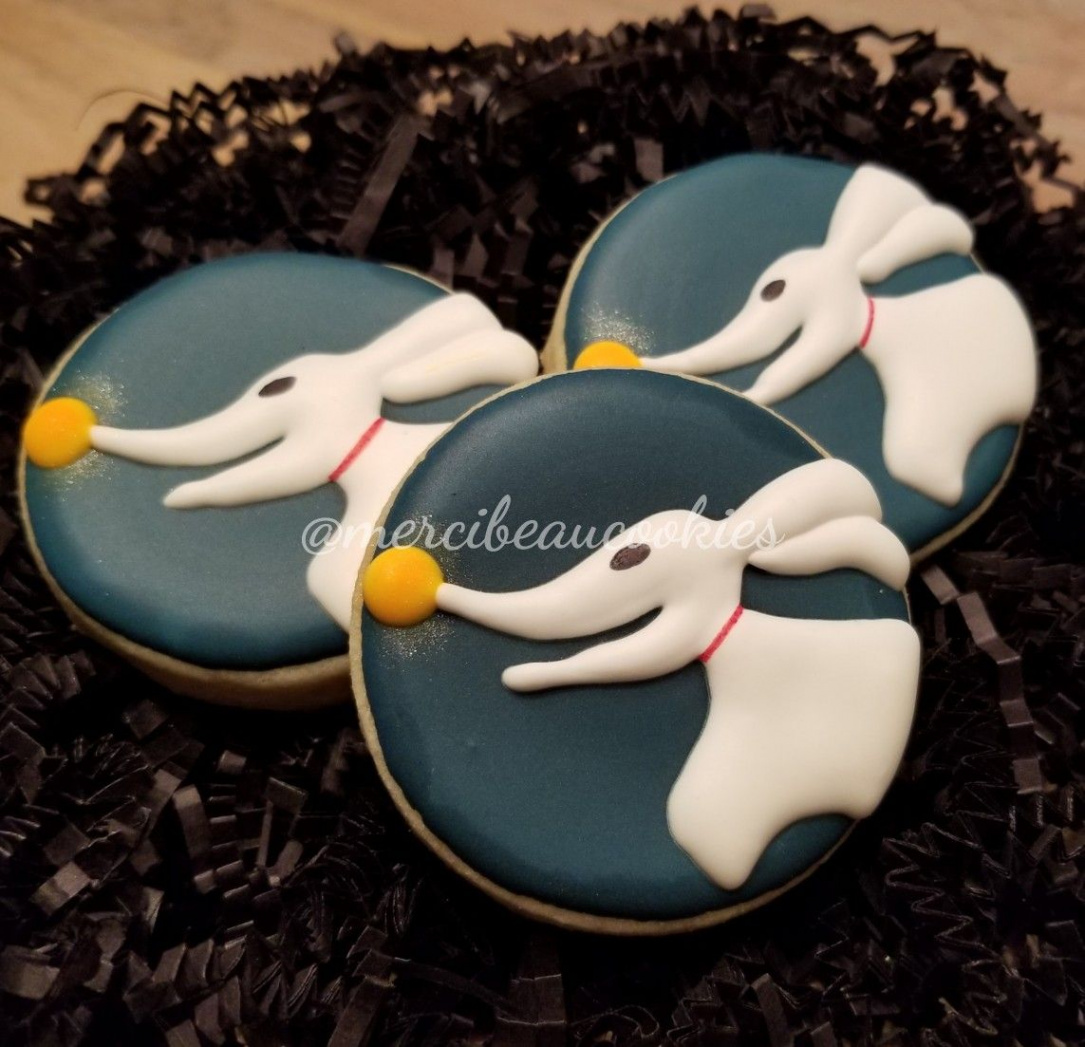 Nightmare before Christmas, Zero cookies by @mercibeaucookies