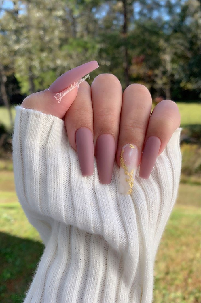 November nails in   Purple nail designs, Dusty pink nails